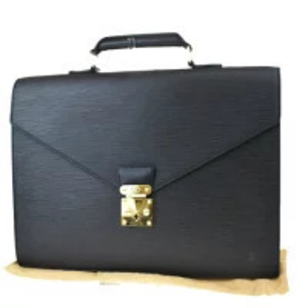 Louis Vuitton Serviette Ambassador Briefcase Business Bag Epi Noir Black Leather